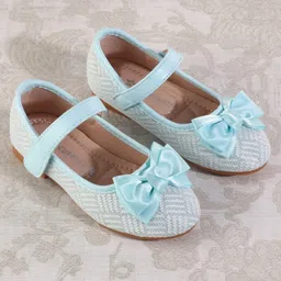 Cute Walk by Babyhug Ballerina with Velcro Closure & Bow Applique - Light Blue image 2