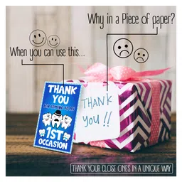 Zyozi Tooth Theme Thank You Tags Blue  - Pack of 50 image 4