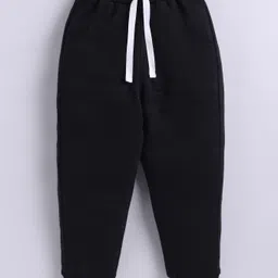 Little Ninja Cotton Knit Full Sleeves Boy Text Puff Printed Placement Striped Sweatshirt & Joggers Set - Green & Black image 5