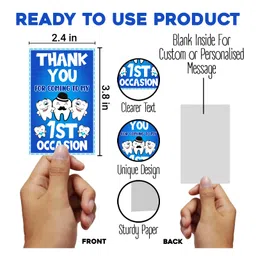 Zyozi Tooth Theme Thank You Tags Blue  - Pack of 50 image 5