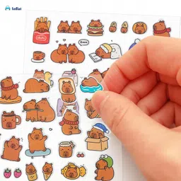 FunBlast Capybara Theme Kawaii Stickers - 4 Sheets (Pink) image 5