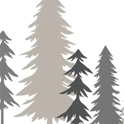 rawpockets Multicoloured Pine Tree Wall Stickers image 3