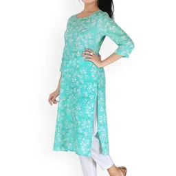 Neelokurti Women Abstract Printed Round Neck Kurta image 2