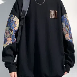 StyleCast x Revolte Graphic Printed Round Neck Drop-Shoulder Sleeves Oversized Sweatshirt image 2