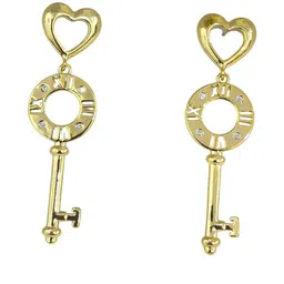 AVANT-GARDE PARIS Stainless Steel Gold-Plated Stones Studded Quirky Drop Earrings image 4