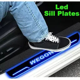 Auto Pearl Car Door Foot Step Led Sill/Scuff Plates Mirror Finish Black Compatible For Maruti Suzuki Wagonr (2019-2020), LEDBlklPLATE_Blk_WagonR2019_20 (Set of 4) image 2