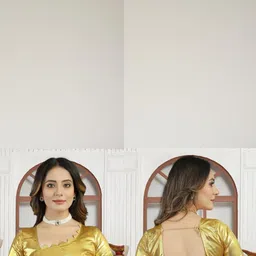 REDFISH Embellished Bollywood Georgette, Lace Saree image 2