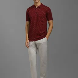 Louis Philippe Sport Men Printed Polo Collar Pockets Slim Fit T-shirt image 3