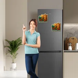 giftshala GIFTODAY Set Of 2 Brown & Green Printed Durable Decorative Magnets image 2