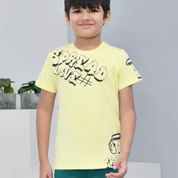 YOUMAA Boys Printed Bio Finish Applique T-shirt-image-99