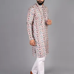 FUBAR Ethnic Motif Printed Cotton Kurta image 3