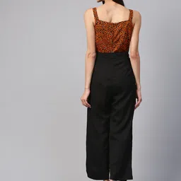 Zima Leto Brown & Black Printed Basic Jumpsuit image 2