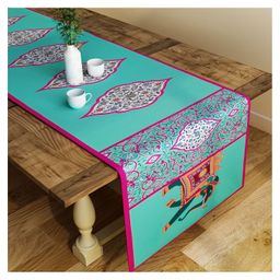 SEJ by Nisha Gupta Abstract Green Large size Table Runner - Green-picture-17