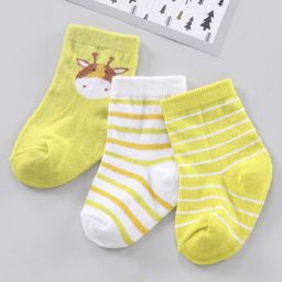 cute walk by babyhug Cutewalk By Babyhug Anti Bacterial Ankle Length Striped Socks Pack Of 3 - Green-picture-6