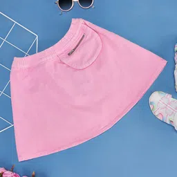 Pantaloons Junior Zipper Pocket Detailed Skirt - Lilac Pink-image-2
