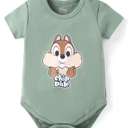 Babyhug Disney Interlock Knit Half Sleeves Onesies With Chip N Dale Graphics - Mint Green-image-55