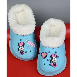 Yellow Bee Disney Featuring Minnie Mouse Applique Detailed Perforated Plush Line Detailed Clogs - Blue-picture-10
