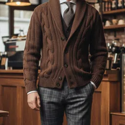 Mast & Harbour Men Cable Knit Cardigan image 4