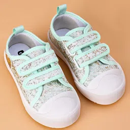 Cute Walk by Babyhug Casual Shoes with Sequins - Green image 2