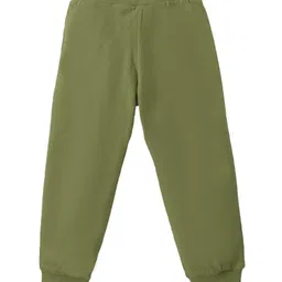 KAVEE Pure Cotton Terry Biowashed Panda Printed Joggers- Olive Green image 3