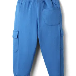 Babyhug Cotton Looper Knit Full Length Lounge Pant With Text Print - Blue image 2