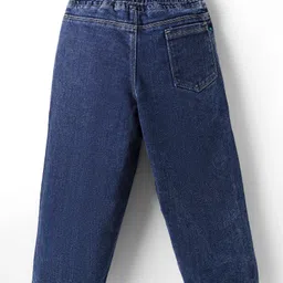 Olio Kids Denim Woven Full Length Solid Coloured Cut & Sew Jeans - Blue image 2