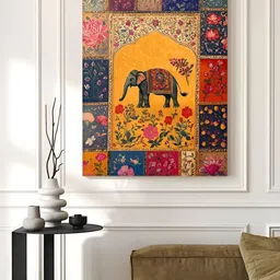 Myntra Elegant Homes Yellow & Red Single Piece Canvas Birds and Animals Wall Paintings image 5