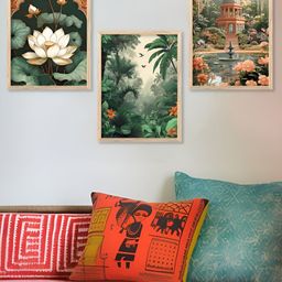 Kotart Green & Brown 3 Pieces Wooden Birds and Animals Wall Arts-picture-18