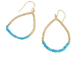 Meadows 925 Sterling Silver Gold Plated Artificial Beaded Teardrop Drop Earrings-picture-56