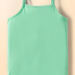 Babyhug Disney Knit Sleeveless Slips with With Minnie Mouse Graphics Pack of 3 - Light Green & Blue image 3