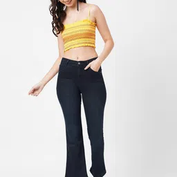 Kraus Jeans Women Flared High-Rise Light Fade Jeans image 4