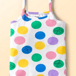 Babyhug Disney Knit Sleeveless Slips with With Minnie Mouse Graphics Pack of 3 - Light Green & Blue image 4