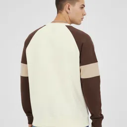 glitchez Colourblocked Raglan Sleeves Fleece Relaxed Fit Sweatshirt image 5