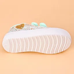 Cute Walk by Babyhug Casual Shoes with Sequins - Green image 5