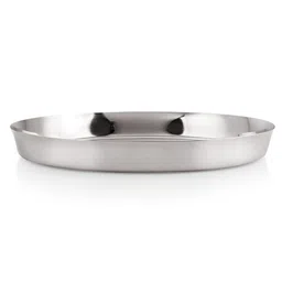 HAZEL Stainless Steel Plates Set | Premium Mirror Finish Thali Set Stainless Steel | Heavy Gauge Steel Plates Set For Dinner & Lunch Set of 1, 28 cm image 5