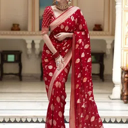 BerMondsey Woven Design Zari Banarasi Saree image 1