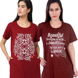 DDASPRATION Women 2 Printed Pockets T-shirt-image-59