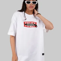 Underrated Club Women Drop-Shoulder Sleeves Bio Finish Applique T-shirt-picture-39