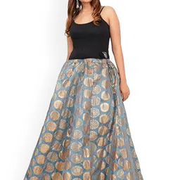 Niddleman Woven Design A-Line Maxi Skirt image 2