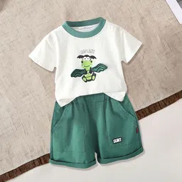 FOREVER FRIDAY Boys Short Sleeves Pure Cotton T-shirt With Shorts-picture-47