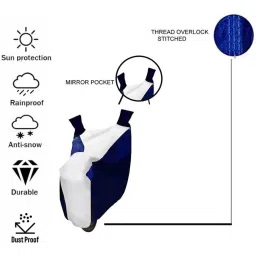 Auto Pearl Bike Cover for Hero Glamour i3s BS6 (White & Blue) image 2