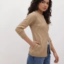 The Roadster Life Co. Self Design Textured Cardigan Sweater image 3