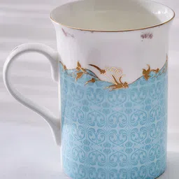 Home Centre Blue & White Floral Printed Bone China Glossy Mugs Set of Cups and Mugs image 5