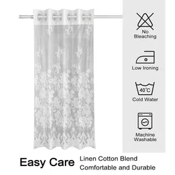 Aura White & Grey Ethnic Motifs Window Curtain image 3