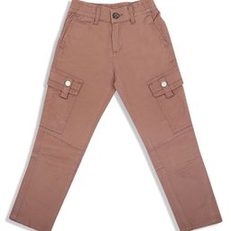 LEO Solid Slim Fit Stretchable Cargo Pant - Coral Pink-picture-46