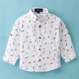 Robo Fry Cotton Knit  Full Sleeves Party Suit with Bow & Hat Text Print - Golden image 2