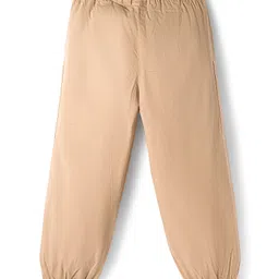 arias by lara dutta Arias Cotton Woven Full Length Solid Colour Joggers With Cargo Pocket - Beige image 3