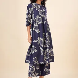 RANGMANCH BY PANTALOONS Floral Printed A Line Kurta with Trousers image 5