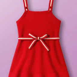 Babyoye 100% Cotton Knit Woollen Dress with Full Sleeves Strawberry Designed Inner Sweater - Red & White image 5