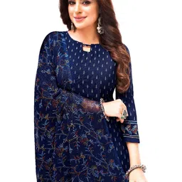 attigo Unstitched Printed Cotton Blend Kurta & Patiyala Dress Material with Dupatta image 3